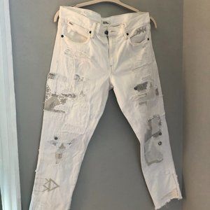 Polo Ralph Lauren Woman The Avery Boyfriend Patchwork (Off White)
